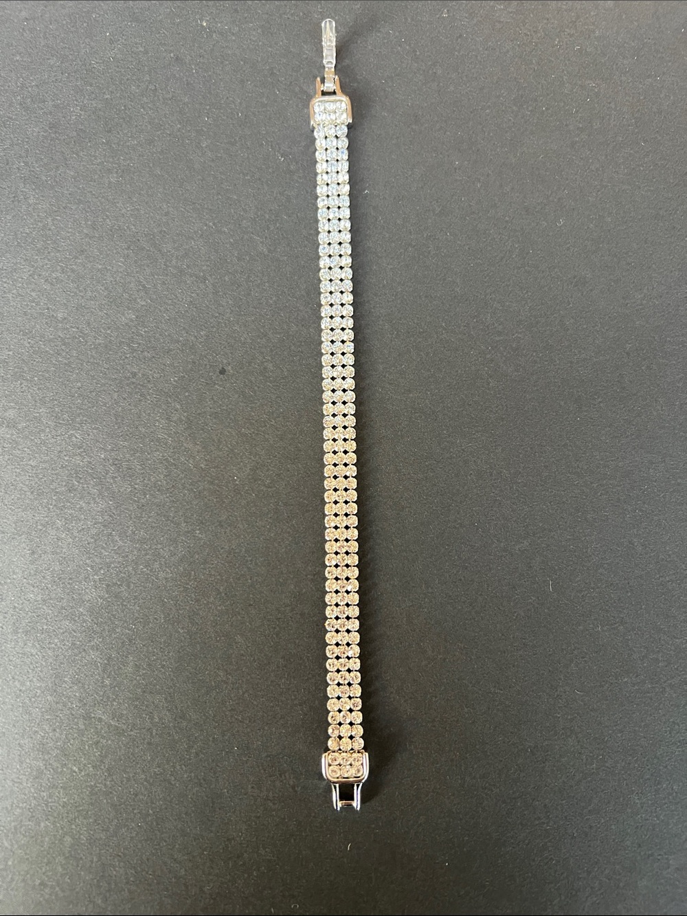 Swarovski Silver Crystal Multi-Row Tennis Bracelet 8 inch